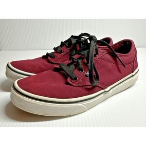 Vans Atwood Sneakers Red Maroon White Bottom Lace Up Womens 6 Mens 5